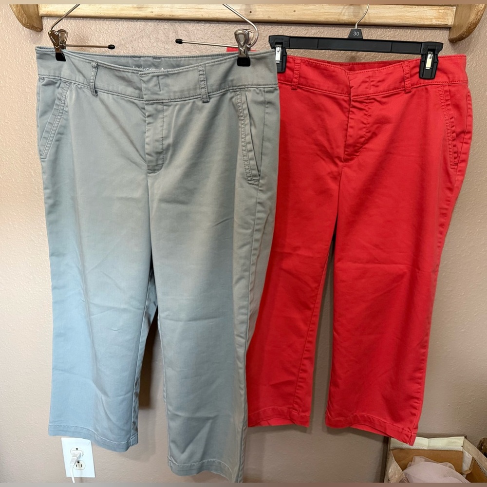 Two pairs of women’s Dockers brand capri pants, size 12.
